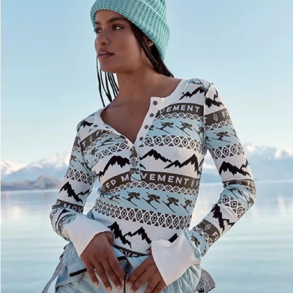 Movement by Free People Rally Rib Henley Top - winter and ski season